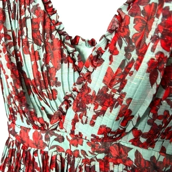 La Maison Talulah Superbloom Mini Dress Red Blue Size L - Picture 10 of 16